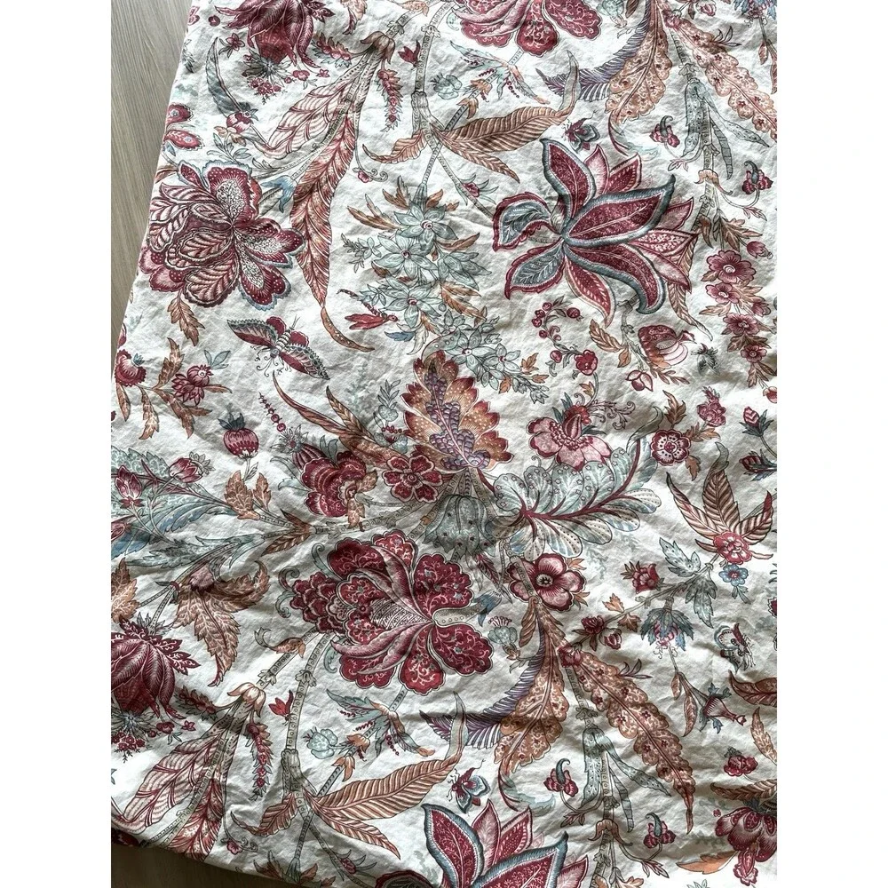 2 POTTERY BARN Deirdre Jacobean Print Organic Cotton Twin Duvet Covers
